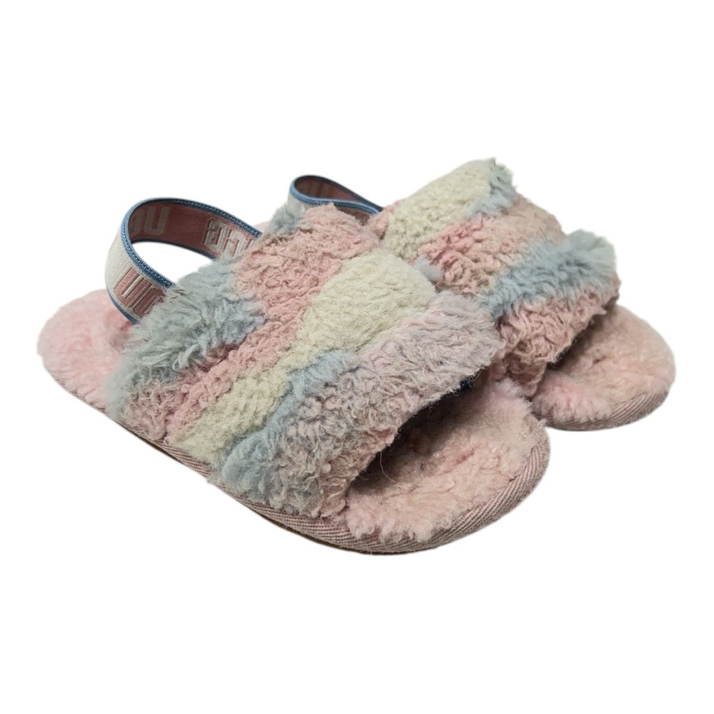 Fuzzy Striped Sandals